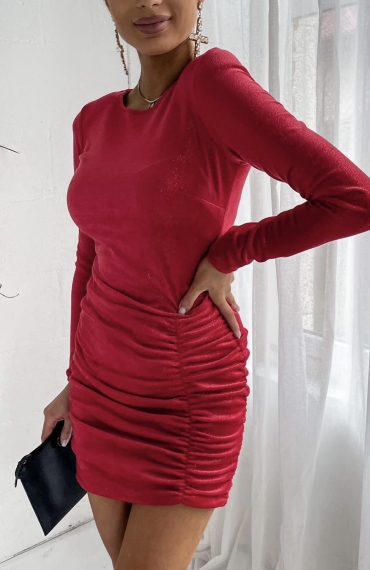 Sukienka welurowa EMMA czerwona
