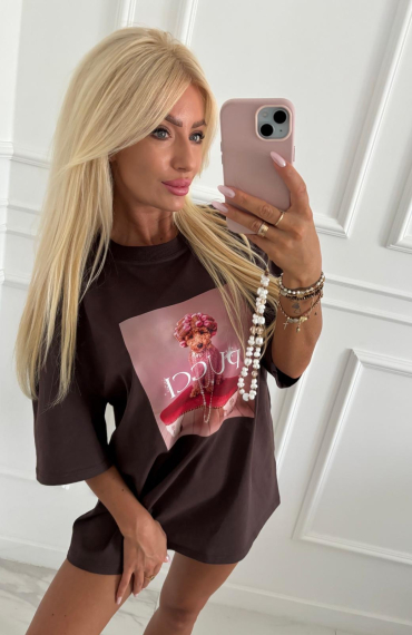 Bluzka t-shirt BEAR czekolada