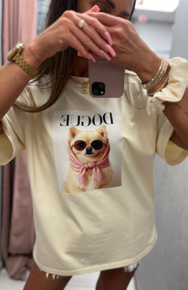 Bluzka t-shirt LOVI śmietana DOGUE