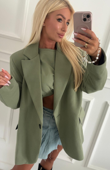 Marynarka oversize bawełniana BOND matcha