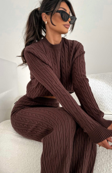 Komplet bawełniany GABRIELLA czekolada