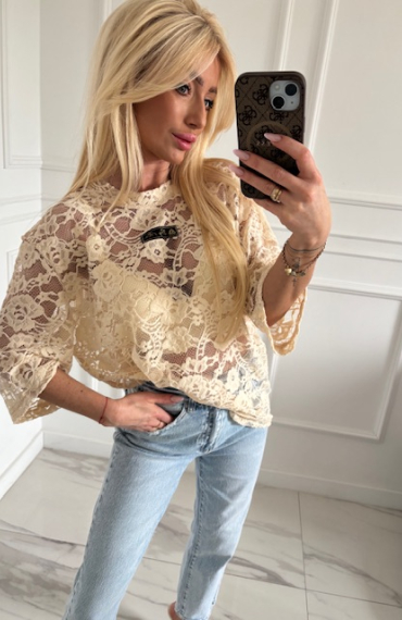 Bluzka MARMARIS koronka masełko