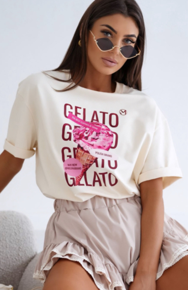 Bluzka t-shirt GELATO beżowy