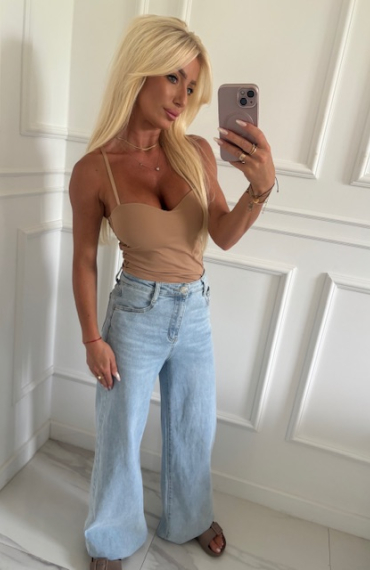 Spodnie jeansowe MALAGA szeroka nogawka