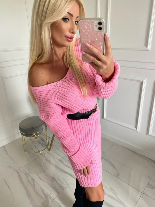 Sukienka swetrowa ISMENA pink