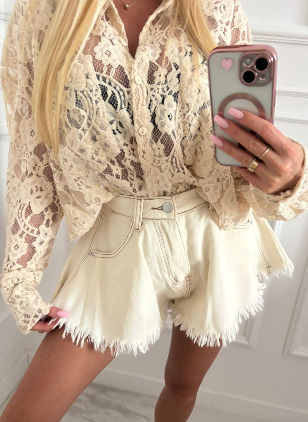 Spodenki szorty jeansowe MARBELLA beżowe